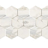 Calacatta Gold Italian Premium 5X5 Hexagon Mosaic Marble Tile Polished - Honed - SurfacesGalorePolished