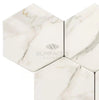 Calacatta Gold Italian Premium 6X6 Hexagon Mosaic Marble Tile Polished - Honed - SurfacesGalorePolished