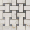 Calacatta Gold Italian Premium Basketweave Mosaic (w/Blue - Gray - (LARGE)) Mosaic Marble Tile Polished - Honed - SurfacesGalorePolished