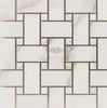 Calacatta Gold Italian Premium Basketweave Mosaic (w/Calacatta Gold - (LARGE)) Mosaic Marble Tile Polished - Honed - SurfacesGalorePolished