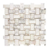 Calacatta Gold Italian Premium Basketweave Mosaic (w/Calacatta Gold) Mosaic Marble Tile Polished - Honed - SurfacesGalorePolished