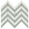 Calacatta Gold Italian Premium Chevron (LARGE) (w/Ming - Green) Mosaic Marble Tile Polished - Honed - SurfacesGalorePolished