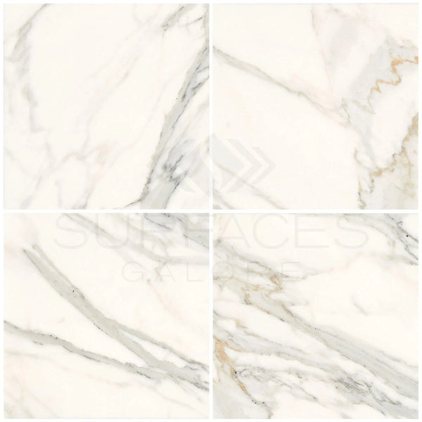 Calacatta Gold Italian Premium Marble 12X12 Polished - Honed - SurfacesGalorePolished