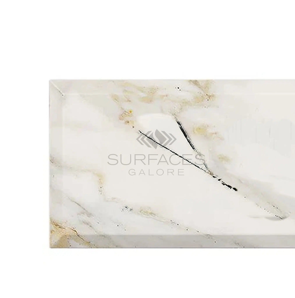 Calacatta Gold Italian Premium Marble 4X12 Deep - Beveled Polished - Honed - SurfacesGalorePolished