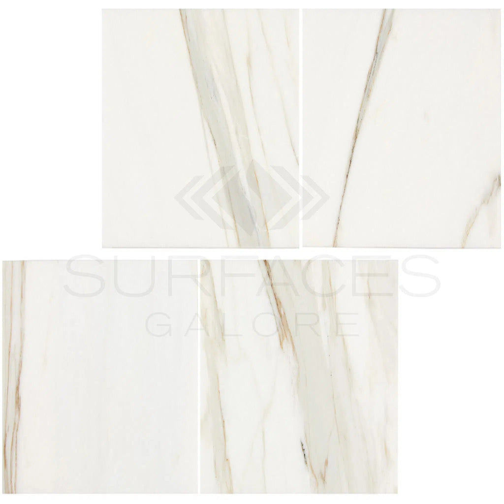 Calacatta Gold Italian Premium Marble 4X12 Polished - Honed - SurfacesGalorePolished