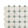 Calacatta Gold Italian Premium Octagon (w/Ming - Green) Mosaic Marble Tile Polished - Honed - SurfacesGalorePolished