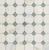 Calacatta Gold Italian Premium Octagon (w/Ming - Green) Mosaic Marble Tile Polished - Honed - SurfacesGalorePolished