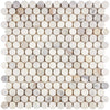 Calacatta Gold Italian Premium Penny - Round Mosaic Marble Tile Polished - Honed - SurfacesGalorePolished