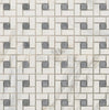 Calacatta Gold Italian Premium Pinwheel (w/Blue - Gray) Mosaic Marble Tile Polished - Honed - SurfacesGalorePolished