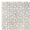 Calacatta Gold Italian Premium Pinwheel (w/Calacatta Gold) Mosaic Marble Tile Polished - Honed - SurfacesGalorePolished