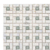 Calacatta Gold Italian Premium Pinwheel (w/Ming - Green) Mosaic Marble Tile Polished - Honed - SurfacesGalorePolished