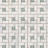 Calacatta Gold Italian Premium Pinwheel (w/Ming - Green) Mosaic Marble Tile Polished - Honed - SurfacesGalorePolished