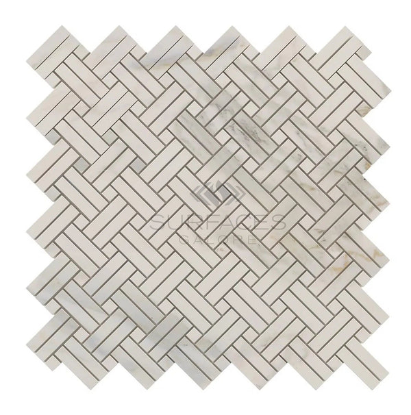 Calacatta Gold Italian Premium Stanza (w/Calacatta Gold) Mosaic Marble Tile Polished - Honed - SurfacesGalorePolished