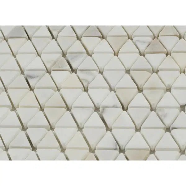 Calacatta Gold Italian Premium Triangular Hexagon Mosaic Marble Tile Tumbled - SurfacesGalore