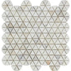 Calacatta Gold Italian Premium Triangular Hexagon Mosaic Marble Tile Tumbled - SurfacesGalore