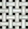 Calacatta Gold Italian Premium Triple - Weave (w/Black) Mosaic Marble Tile Polished - Honed - SurfacesGalorePolished