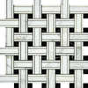 Calacatta Gold Italian Premium Triple - Weave (w/Black) Mosaic Marble Tile Polished - Honed - SurfacesGalorePolished