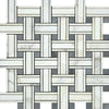 Calacatta Gold Italian Premium Triple - Weave (w/Blue - Gray) Mosaic Marble Tile Polished - Honed - SurfacesGalorePolished