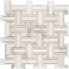 Calacatta Gold Italian Premium Triple - Weave (w/Calacatta Gold) Mosaic Marble Tile Polished - Honed - SurfacesGalorePolished