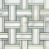 Calacatta Gold Italian Premium Triple - Weave (w/Ming - Green) Mosaic Marble Tile Polished - Honed - SurfacesGalorePolished