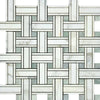 Calacatta Gold Italian Premium Triple - Weave (w/Ming - Green) Mosaic Marble Tile Polished - Honed - SurfacesGalorePolished