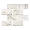 Calacatta Gold Marble 3X6 Deep-Beveled Polished-Honed