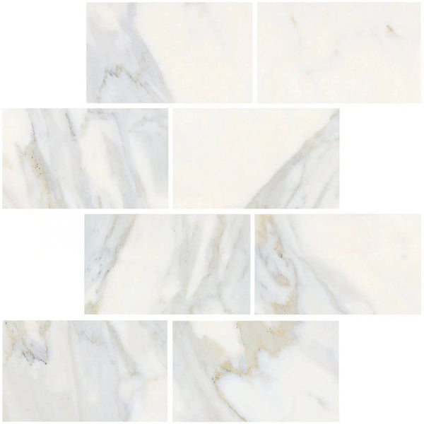 Calacatta Gold Marble 3X6 Polished-Honed