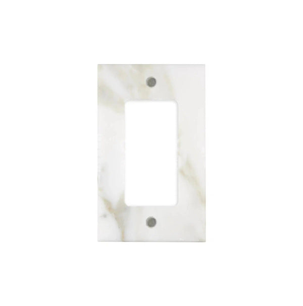 Calacatta Gold 	Marble Single ROCKER Plate Switch Wall Plate/Cover Plate/Switch Plate