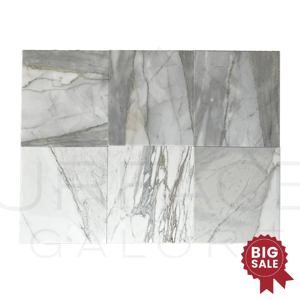 Calacatta Gold Medley 12X12 Polished Marble Tile 300 Sq.Ft. - Discounted, Marble/Travertine Clearance Sale - SurfacesGalore