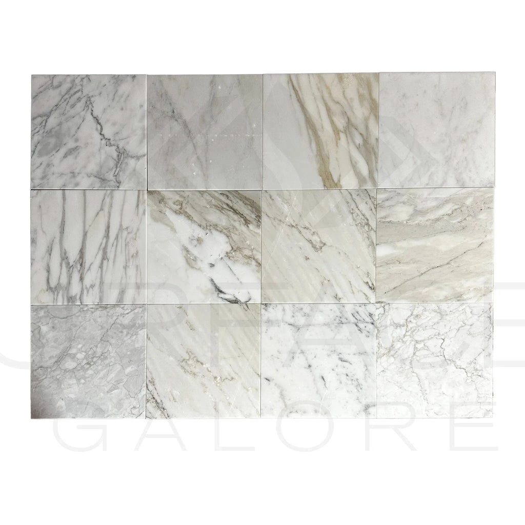 Calacatta Gold Medley 12X12 Polished Marble Tile 300 Sq.Ft. $6.49/Sq.Ft.