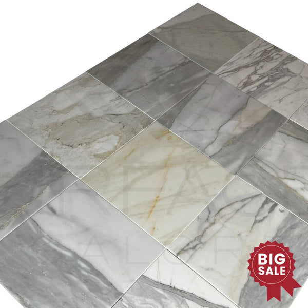 Calacatta Gold Medley 12X12 Polished Marble Tile 300 Sq.Ft. - Discounted, Marble/Travertine Clearance Sale - SurfacesGalore