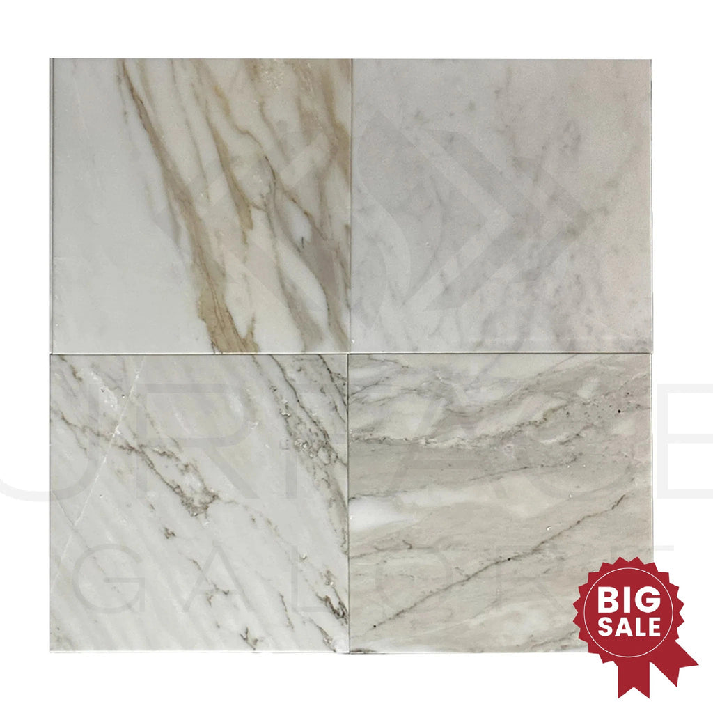 Calacatta Gold Medley 12X12 Polished Marble Tile 300 Sq.Ft. - Discounted, Marble/Travertine Clearance Sale - SurfacesGalore