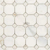 Calacatta Gold Octagon (w/Calacatta Gold) Mosaic Marble Tile Polished-Honed