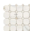 Calacatta Gold Octagon (w/Calacatta Gold) Mosaic Marble Tile Polished-Honed