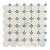 Calacatta Gold Octagon (w/Ming-Green) Mosaic Marble Tile Polished-Honed