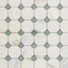 Calacatta Gold Octagon (w/Ming-Green) Mosaic Marble Tile Polished-Honed