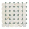 Calacatta Gold Octagon (w/Ming-Green) Mosaic Marble Tile Polished-Honed