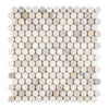 Calacatta Gold Penny-Round Mosaic Marble Tile Polished-Honed