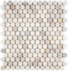 Calacatta Gold Penny-Round Mosaic Marble Tile Polished-Honed