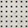 Calacatta Gold Pinwheel (w/Black) Mosaic Marble Tile Polished-Honed