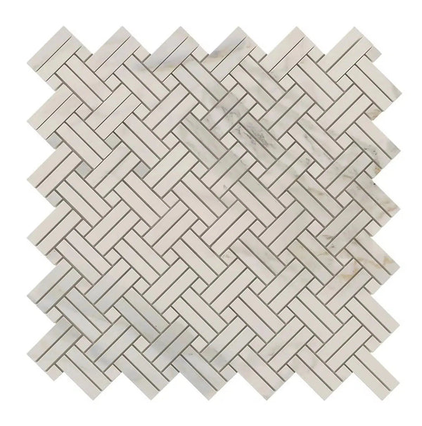 Calacatta Gold Stanza (w/Calacatta Gold) Mosaic Marble Tile Polished-Honed