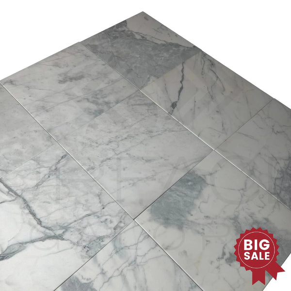 Calacatta Gray 12X12 Honed Marble Tile 210 Sq.Ft. - Discounted, Marble/Travertine Clearance Sale - SurfacesGalore