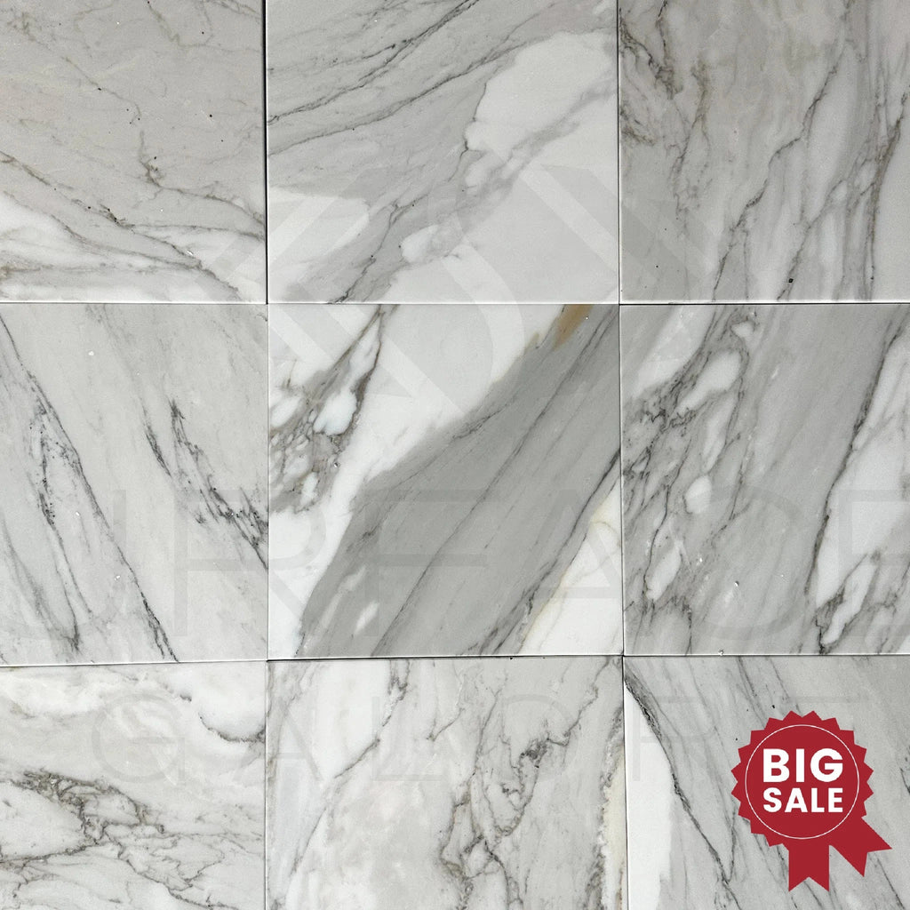 Calacatta Gray 12X12 Polished Marble Tile 200 Sq.Ft. - Discounted, Marble/Travertine Clearance Sale - SurfacesGalore