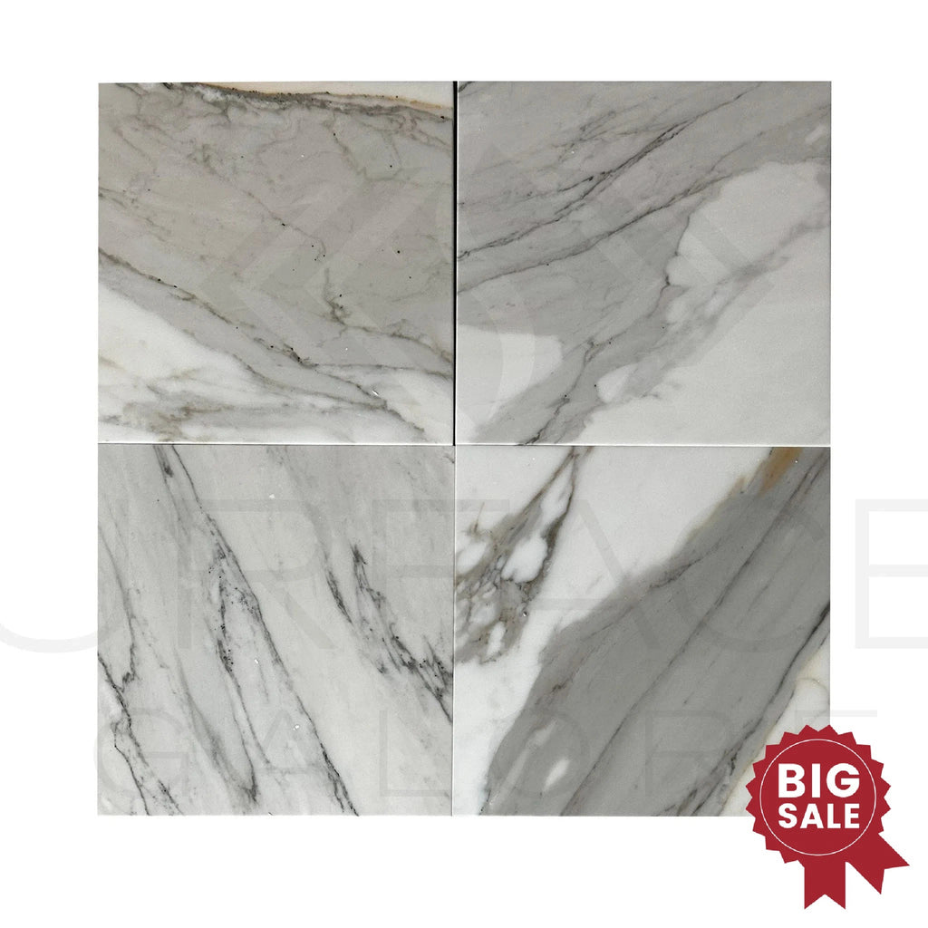 Calacatta Gray 12X12 Polished Marble Tile 200 Sq.Ft. - Discounted, Marble/Travertine Clearance Sale - SurfacesGalore