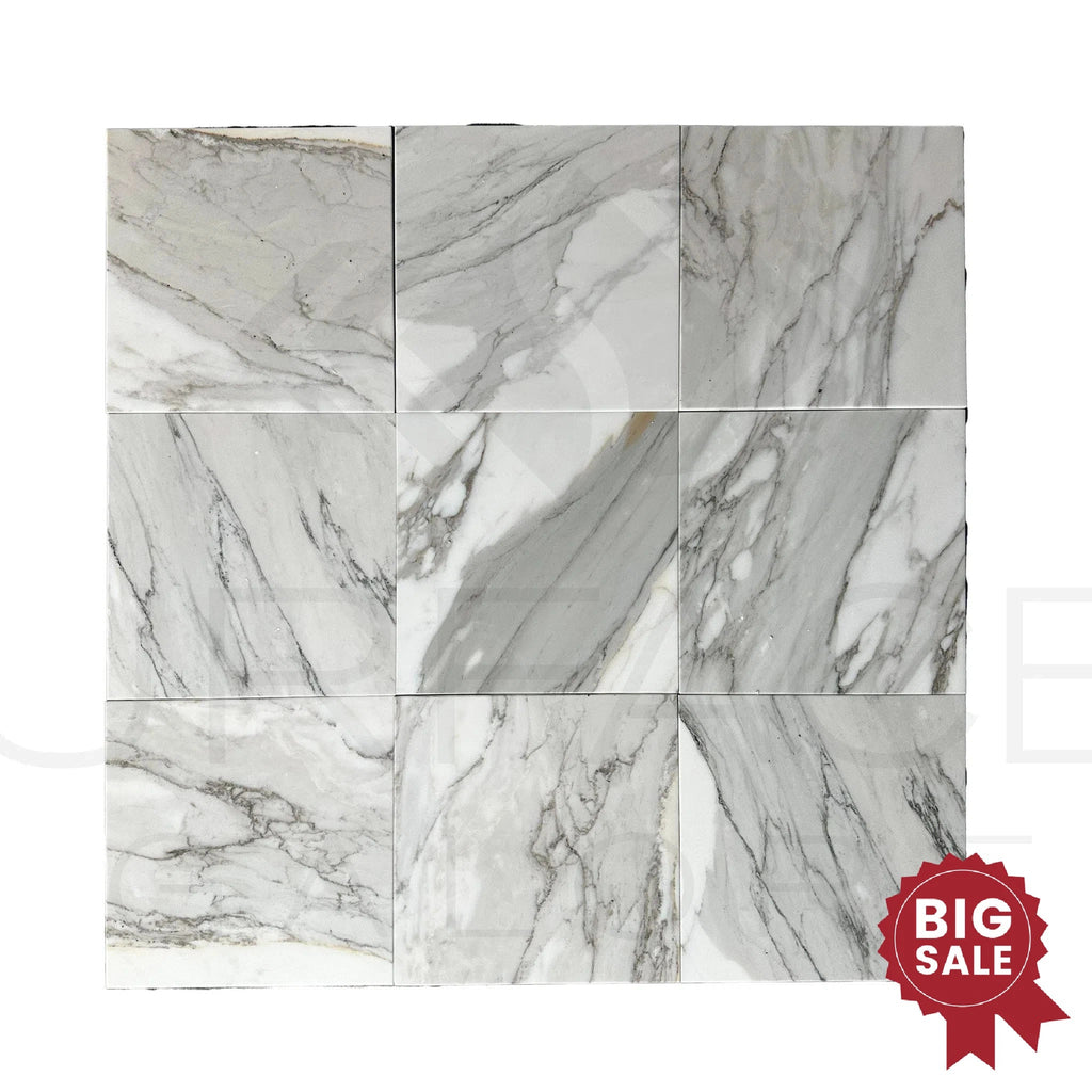 Calacatta Gray 12X12 Polished Marble Tile 200 Sq.Ft. - Discounted, Marble/Travertine Clearance Sale - SurfacesGalore