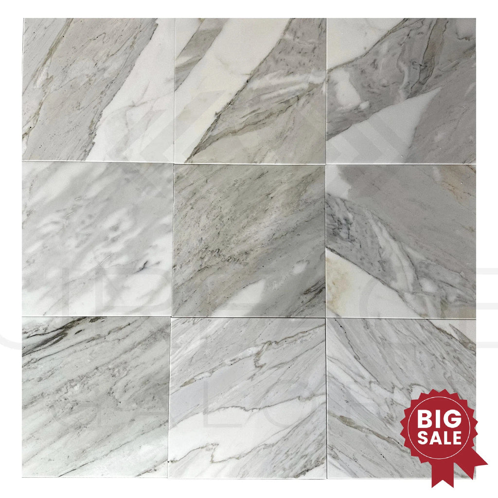 Calacatta Gray 12X12 Polished Marble Tile 300 Sq.Ft. - Discounted, Marble/Travertine Clearance Sale - SurfacesGalore