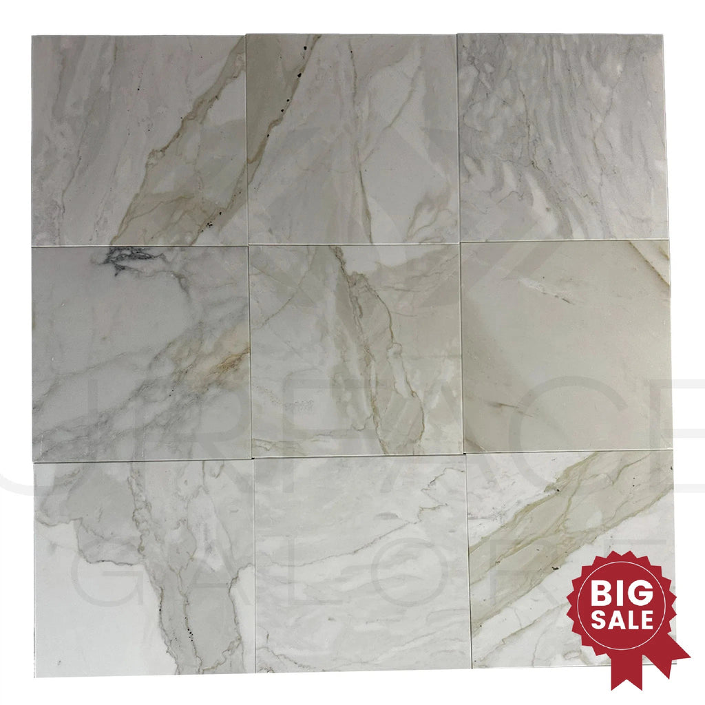 Calacatta Gray 12X12 Polished Marble Tile 300 Sq.Ft. - Discounted, Marble/Travertine Clearance Sale - SurfacesGalore