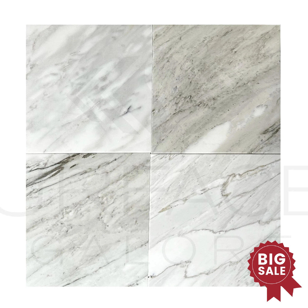 Calacatta Gray 12X12 Polished Marble Tile 300 Sq.Ft. - Discounted, Marble/Travertine Clearance Sale - SurfacesGalore