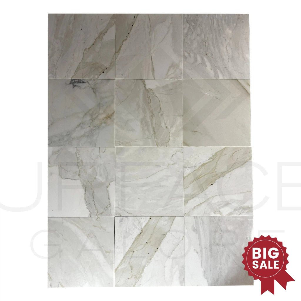 Calacatta Gray 12X12 Polished Marble Tile 300 Sq.Ft. - Discounted, Marble/Travertine Clearance Sale - SurfacesGalore