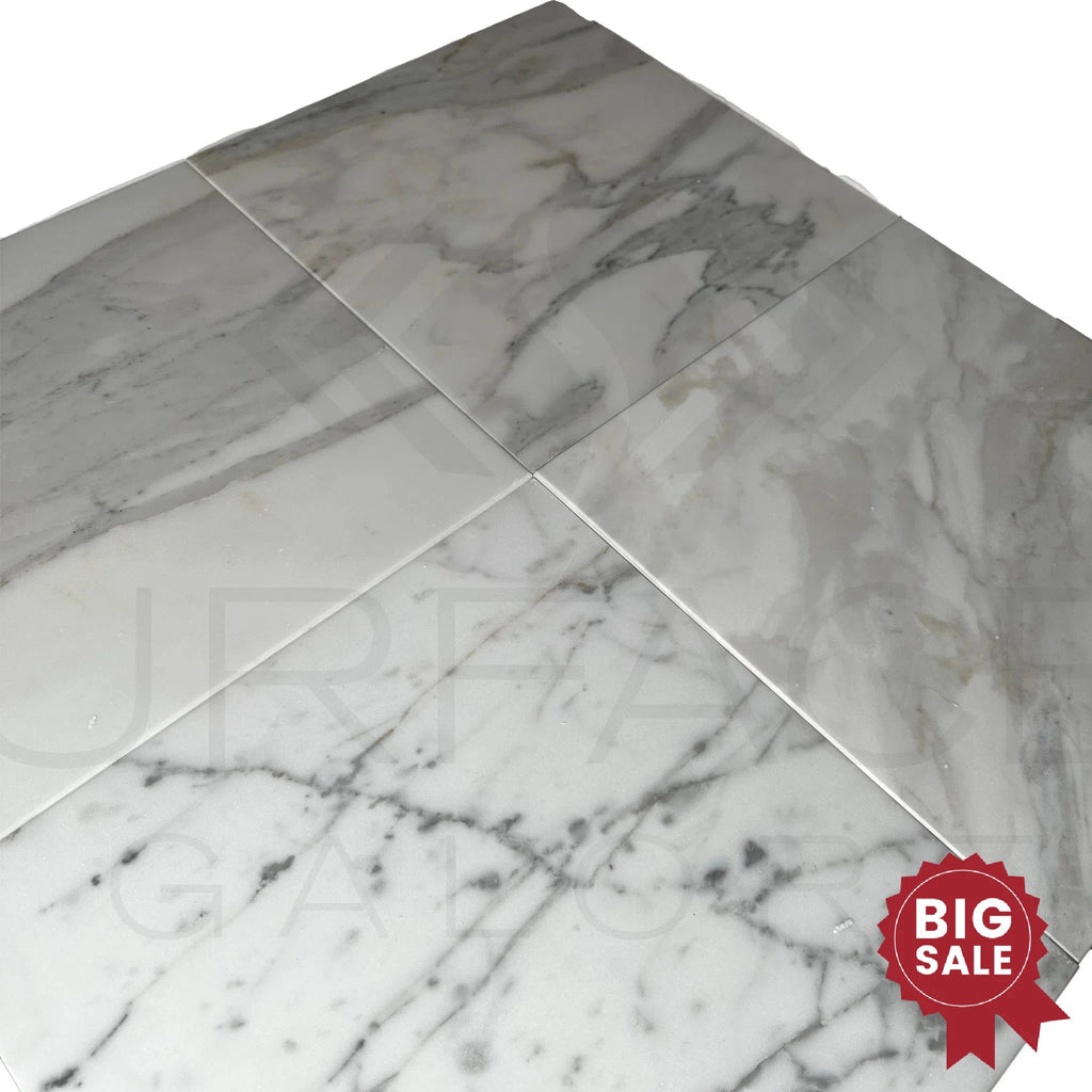 Calacatta Medley 12X12 Polished Marble Tile 300 Sq.Ft. - Discounted, Marble/Travertine Clearance Sale - SurfacesGalore